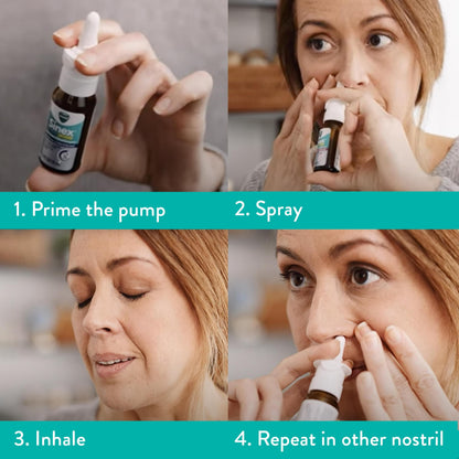 Close up of the ultra fine mist applicator tip on the Vicks Sinex Severe bottle.