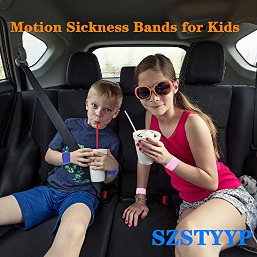 Elasticated cotton motion sickness wrist bands in pink and blue colors