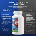 Authentic USA imported Dizzy Stop dietary supplement for balance control packaging side view
