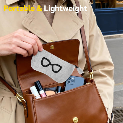 Full kit of NEOISM anti motion sickness glasses with the protective travel pouch.