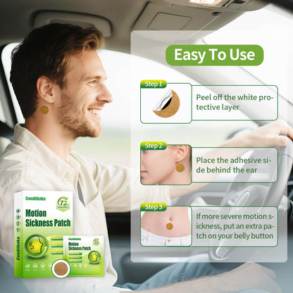 Individually packaged long lasting 72 hour nausea prevention patches for families