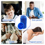 PukeBag motion sickness containment bags highlighting the portable packaging and rigid plastic opening
