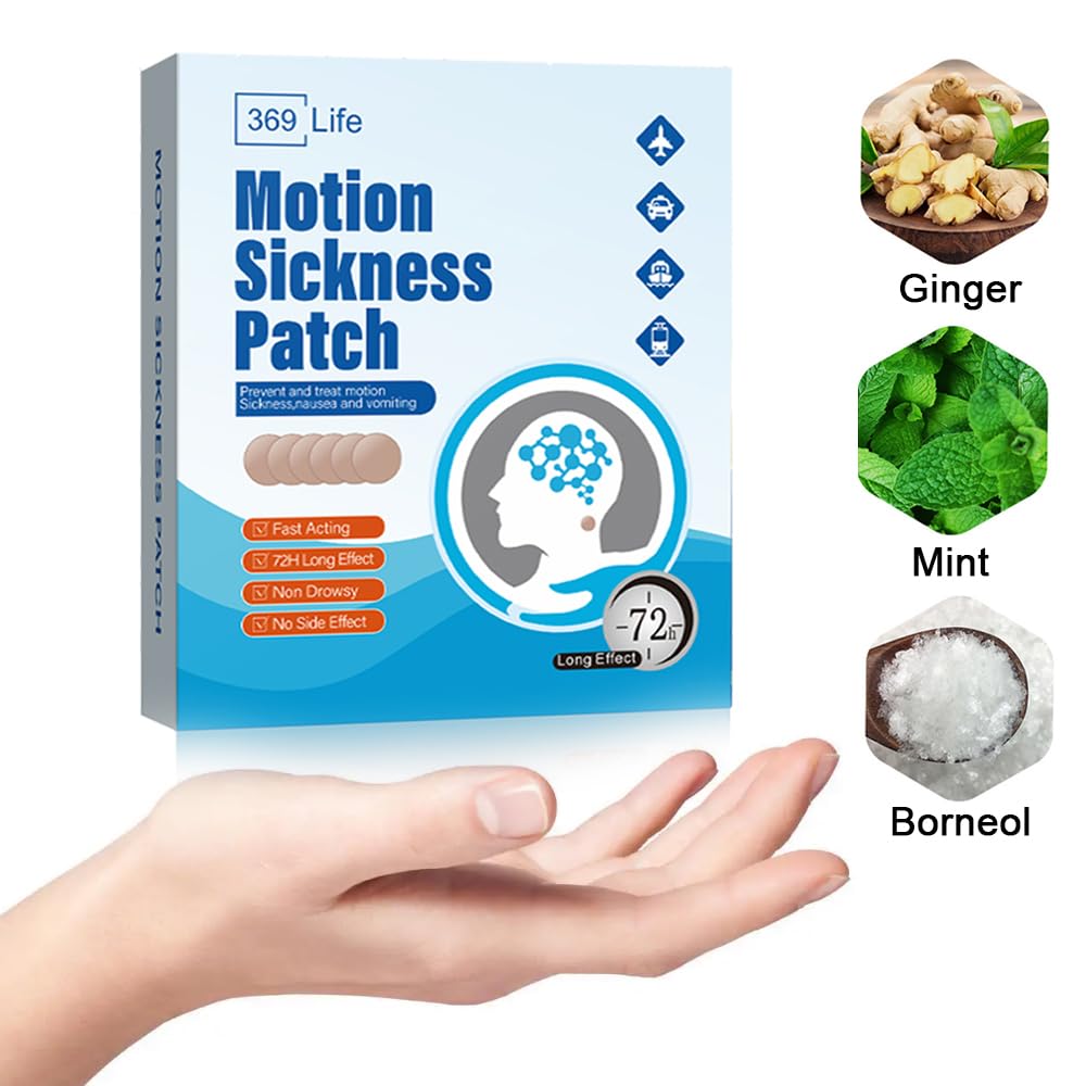 Waterproof anti nausea travel patches pack of one for adults and kids suffering from motion sickness.