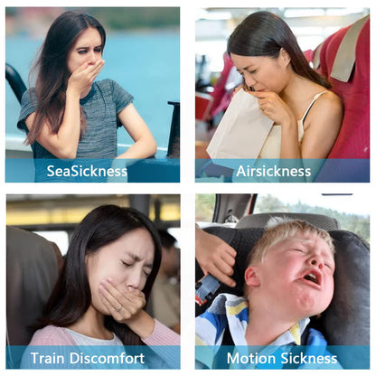 Seventy two hour long lasting motion sickness relief adhesive patches for family travel comfort.