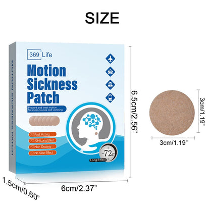 Travel wellness kit essential showing 369 Life non drowsy motion sickness remedies for navel application.