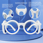 Hion liquid filled anti motion sickness glasses showing the blue fluid horizon rings