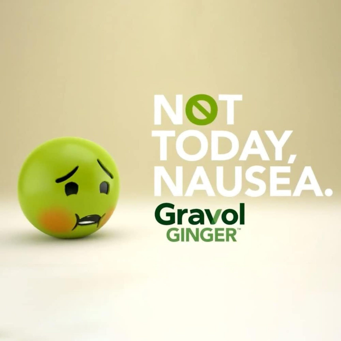 Authentic USA imported Gravol ginger root extract tablets for indigestion relief.
