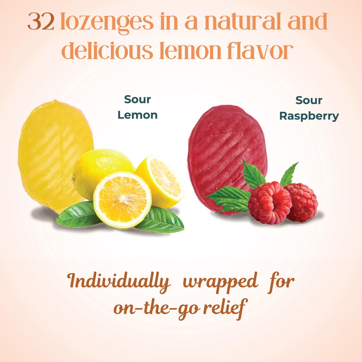 Back view of Three Lollies Preggie Drops showing ingredient list and Vitamin B6 nutritional facts.