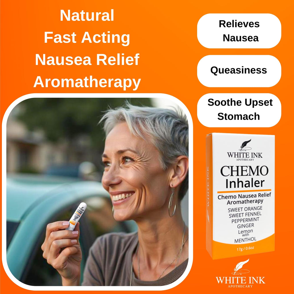 Aromatherapy essential oil stick for natural chemo side effect relief.