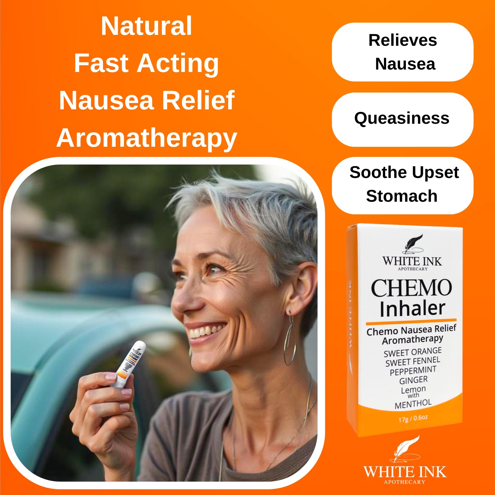 Aromatherapy essential oil stick for natural chemo side effect relief.