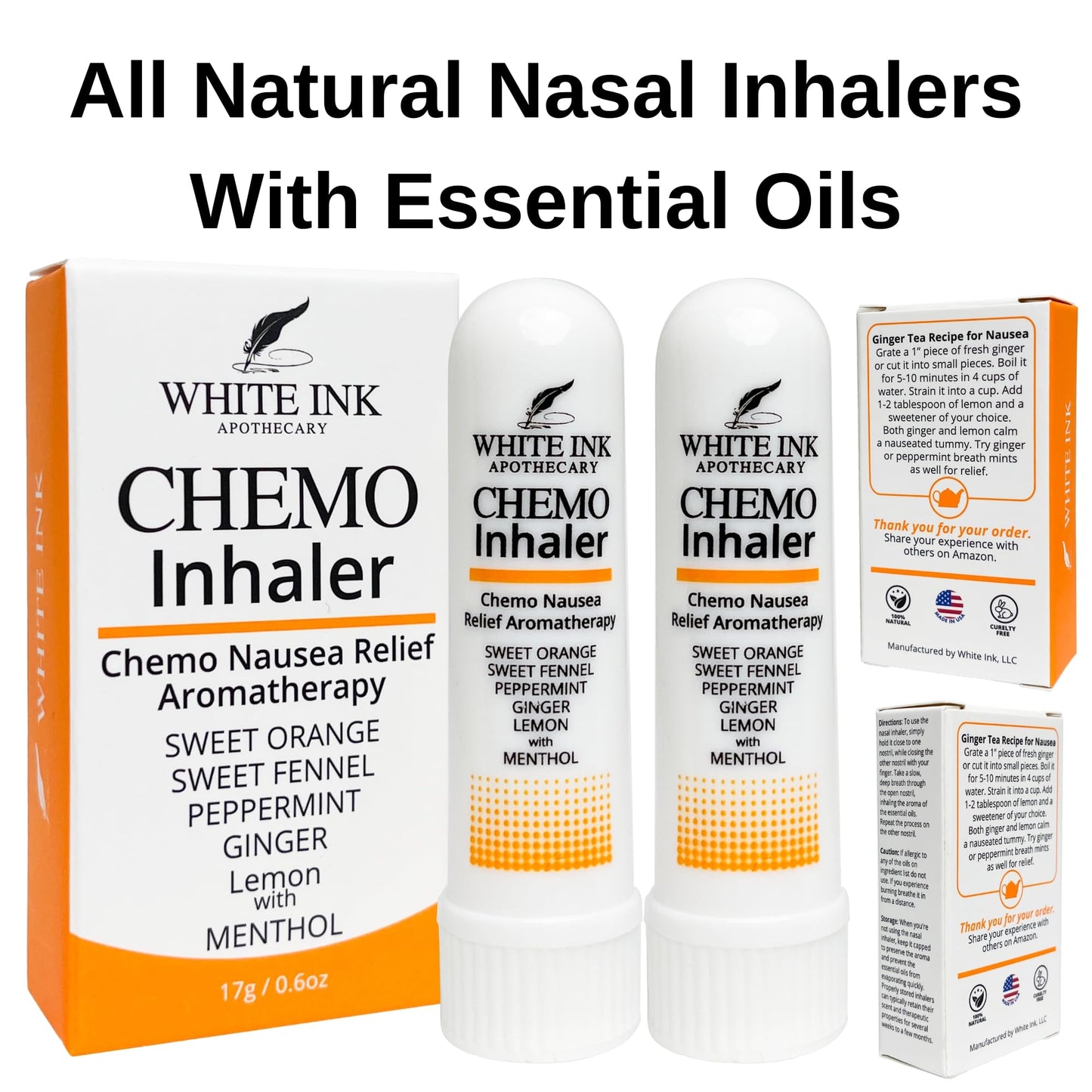 Portable travel size motion sickness relief stick with sweet orange scent.