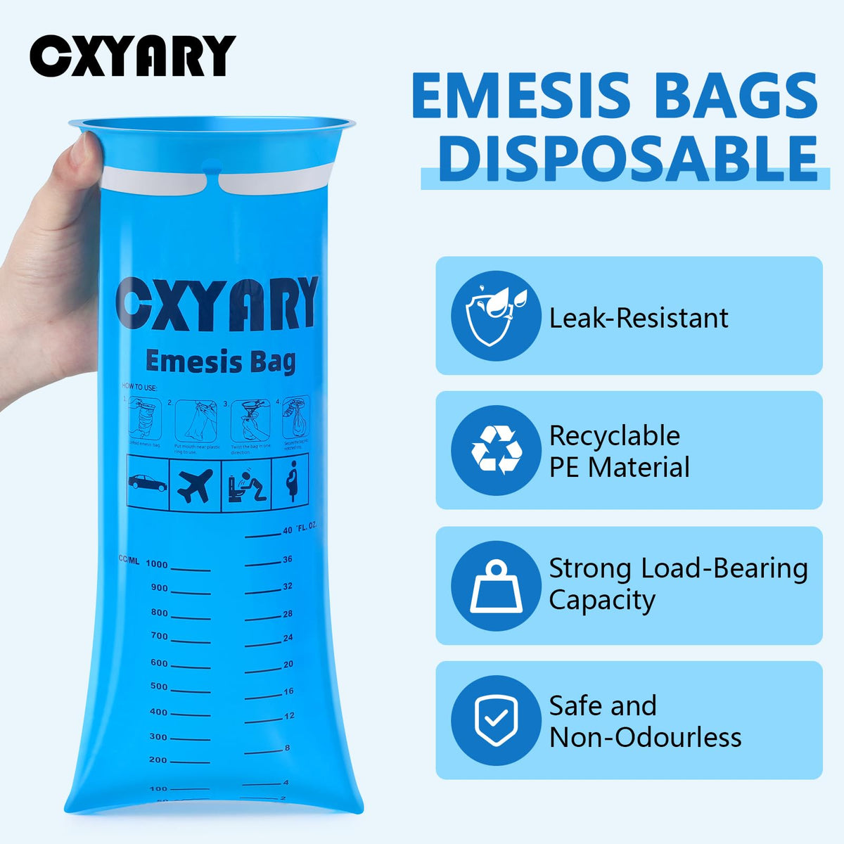 Leak resistant throw up bags with secure twist and lock notched ring closure.