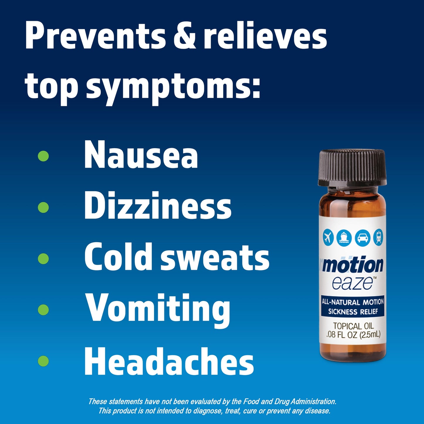 Authentic MotionEaze imported USA packaging highlighting five minute fast relief