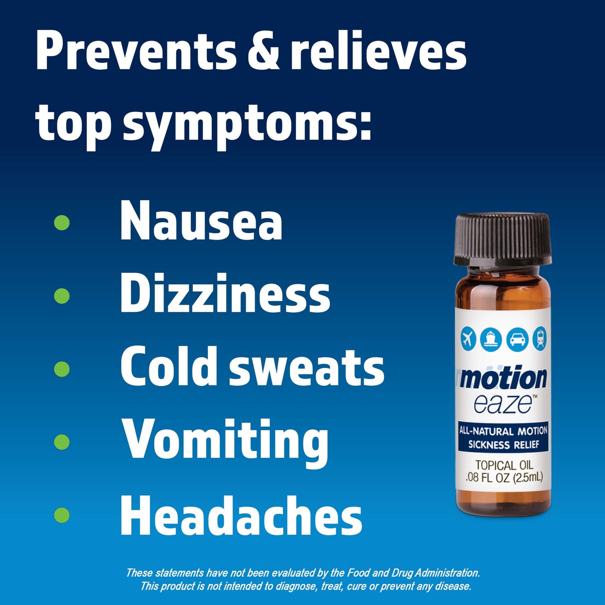 Authentic MotionEaze imported USA packaging highlighting five minute fast relief