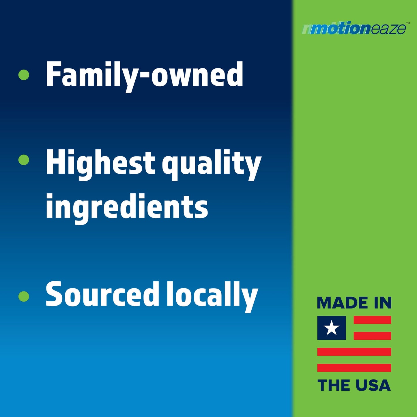 MotionEaze natural essential oil ingredients list on side of product box