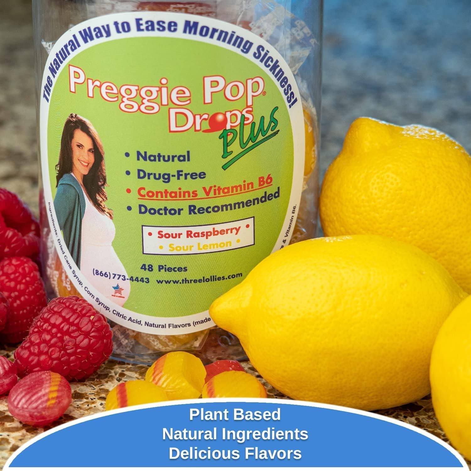 Individually wrapped pregnancy nausea relief drops fortified with Vitamin B6