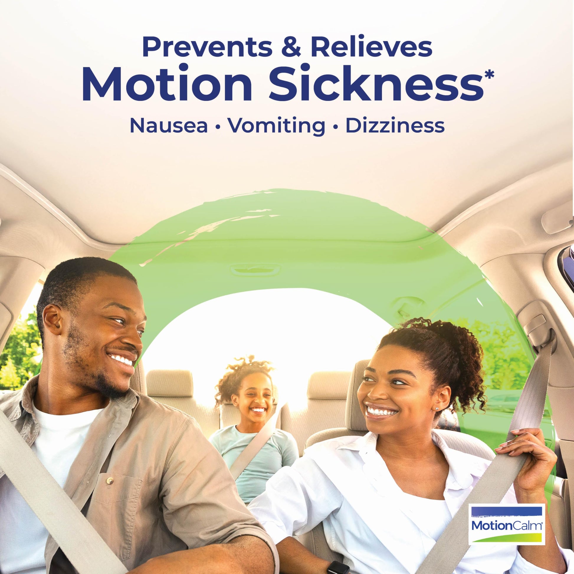 Boiron MotionCalm back panel showcasing plant based active ingredients and dosage instructions
