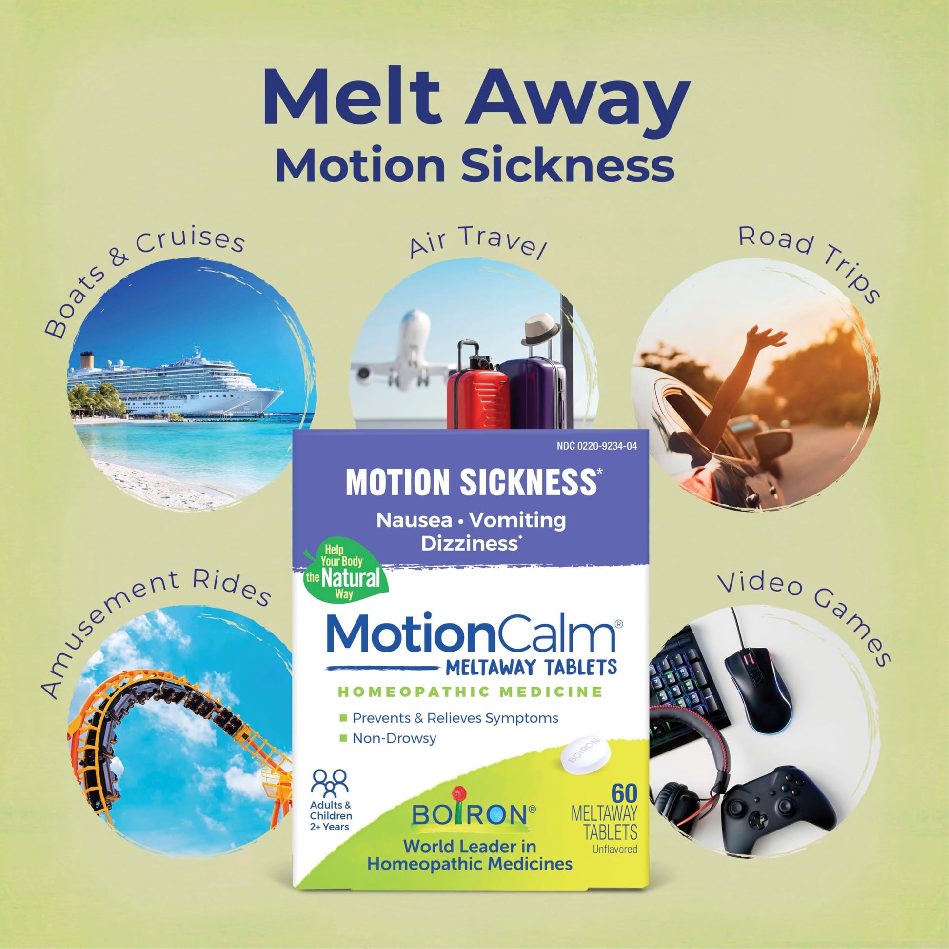 Boiron MotionCalm authentic imported health supplement box close up for Indian consumers