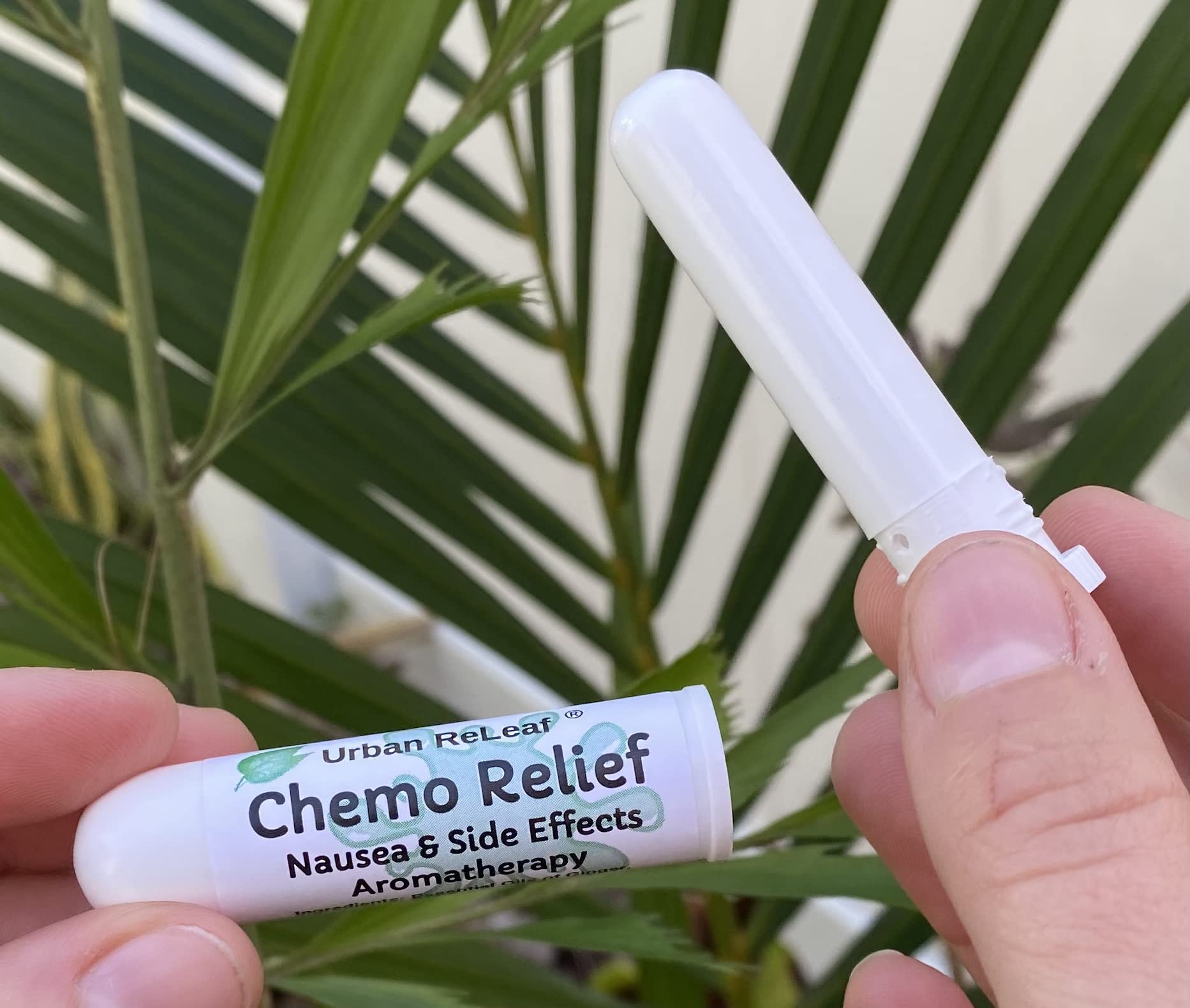 Urban ReLeaf ginger and peppermint essential oil blend for soothing an upset stomach.