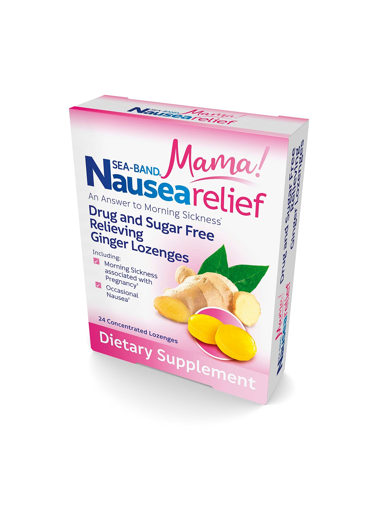 Premium herbal ginger lozenges package back view with directions for use