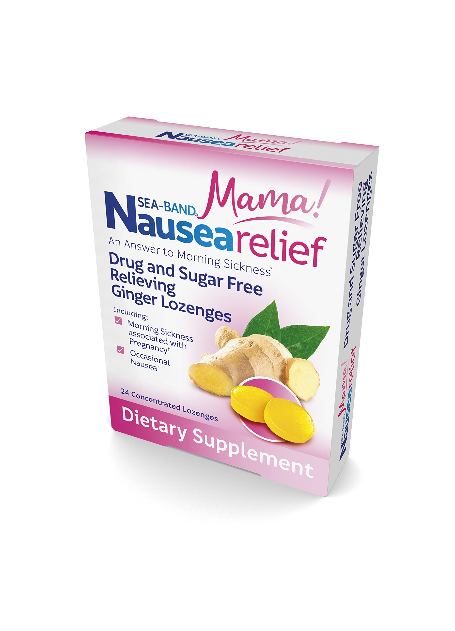 Premium herbal ginger lozenges package back view with directions for use