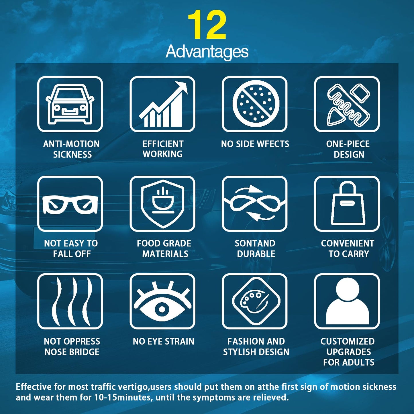 Hion anti motion sickness eyewear designed for cruise and flight travel