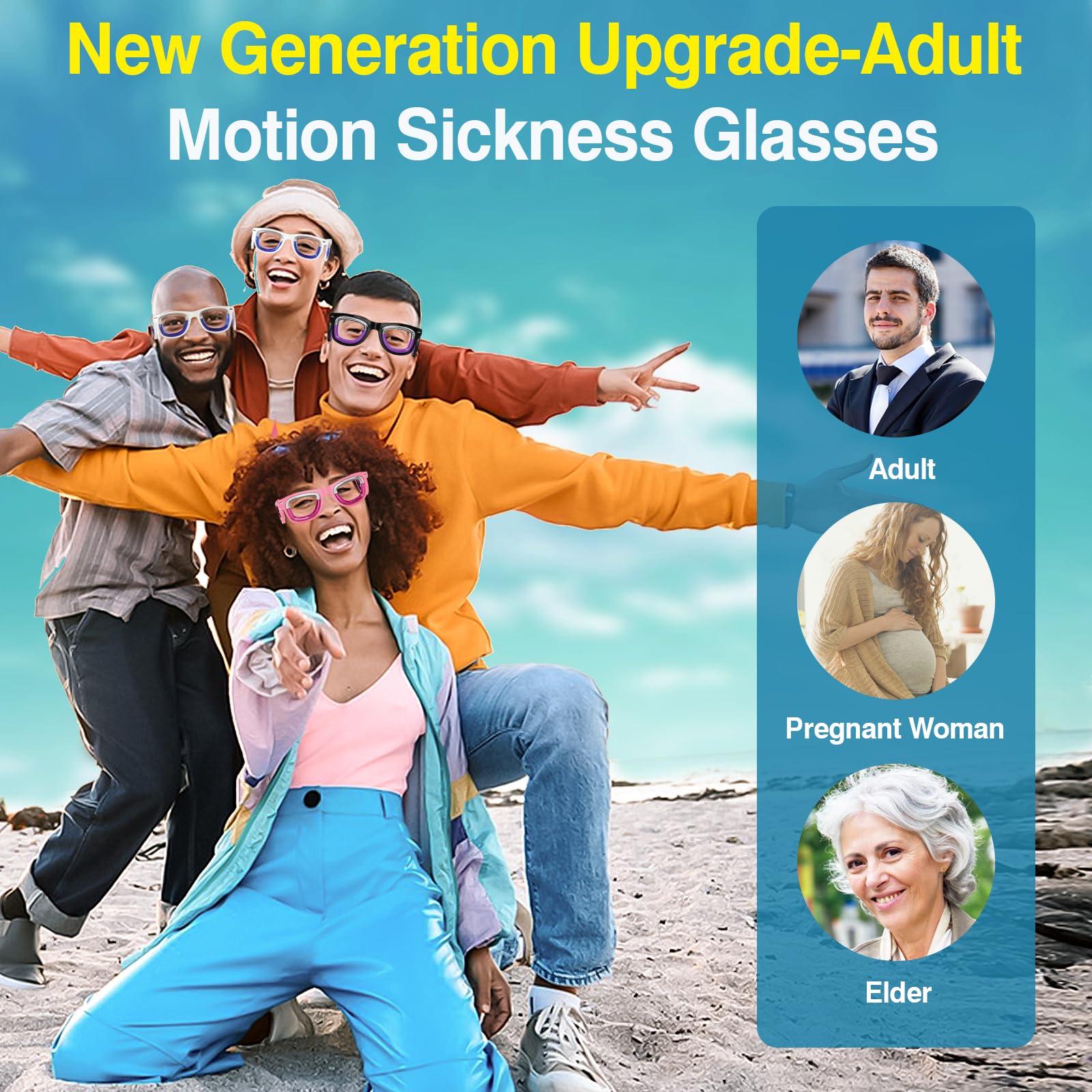 Hion portable smart glasses for fast acting relief from road trip vertigo