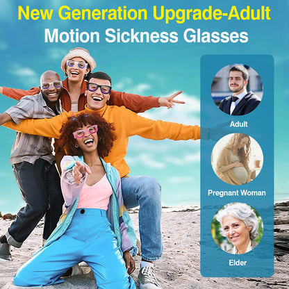 Hion portable smart glasses for fast acting relief from road trip vertigo