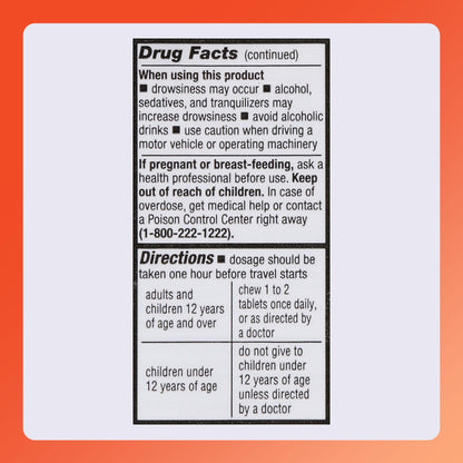 Rugby Laboratories motion sickness prevention tablets single bottle layout for travel care