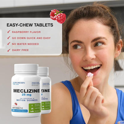 Puregen Labs Meclizine 25 mg authentic imported health supplement bottle sealed safety cap detail