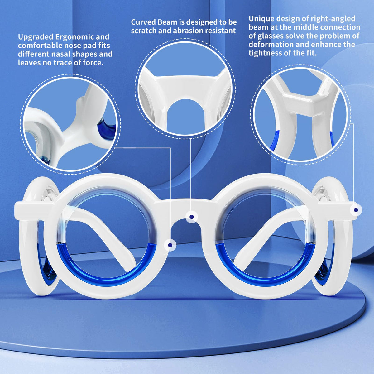 Hion equilibrium glasses being folded to demonstrate ultra lightweight portability.