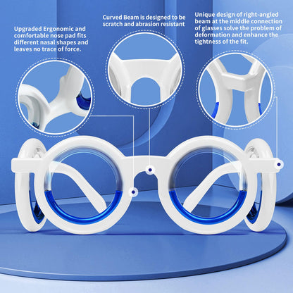 Hion equilibrium glasses being folded to demonstrate ultra lightweight portability.