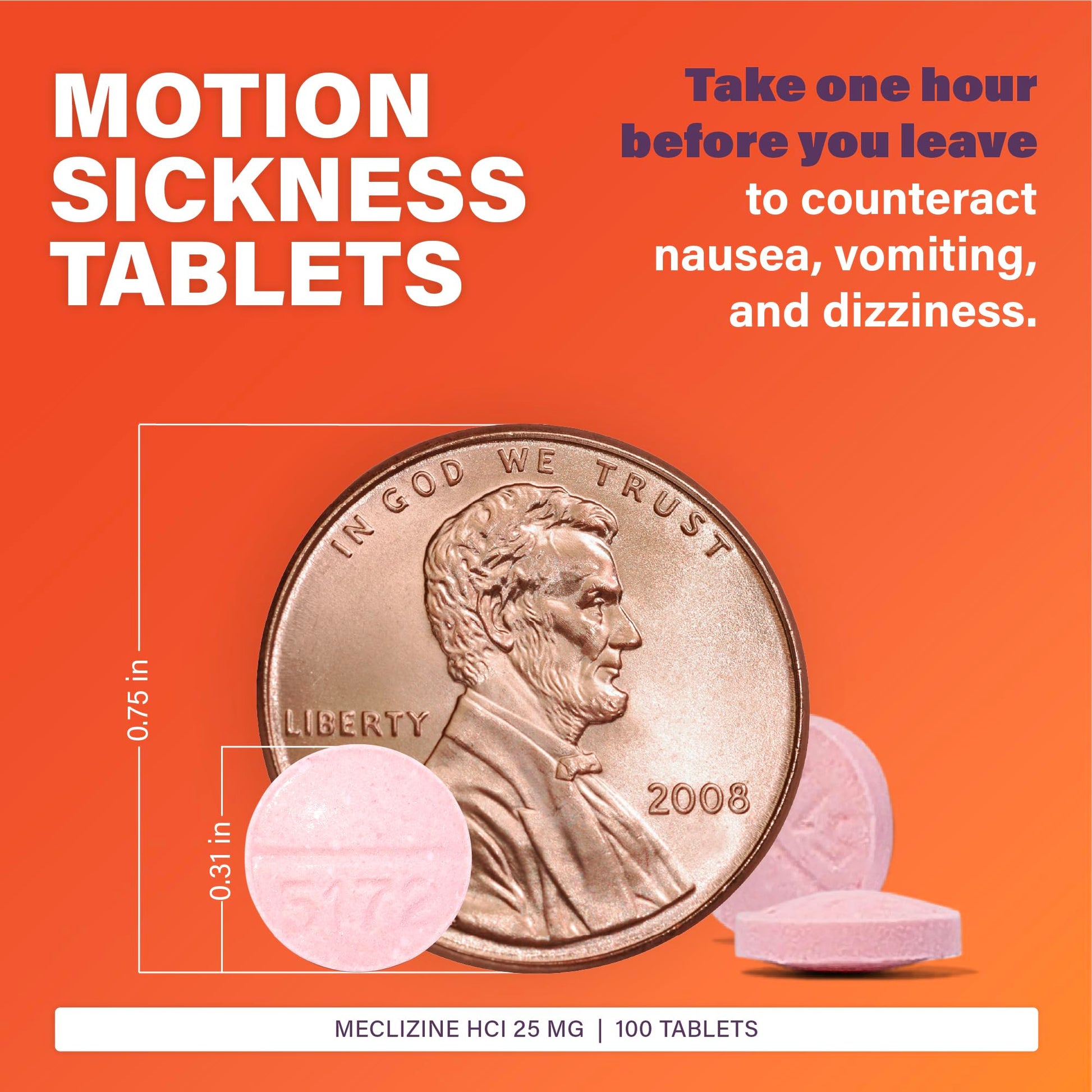 USA imported Rugby Laboratories anti nausea medication side panel with product facts