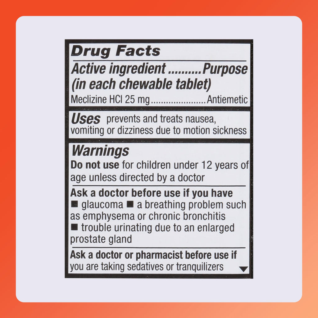 Authentic Rugby Laboratories meclizine over the counter motion sickness solution bottle group