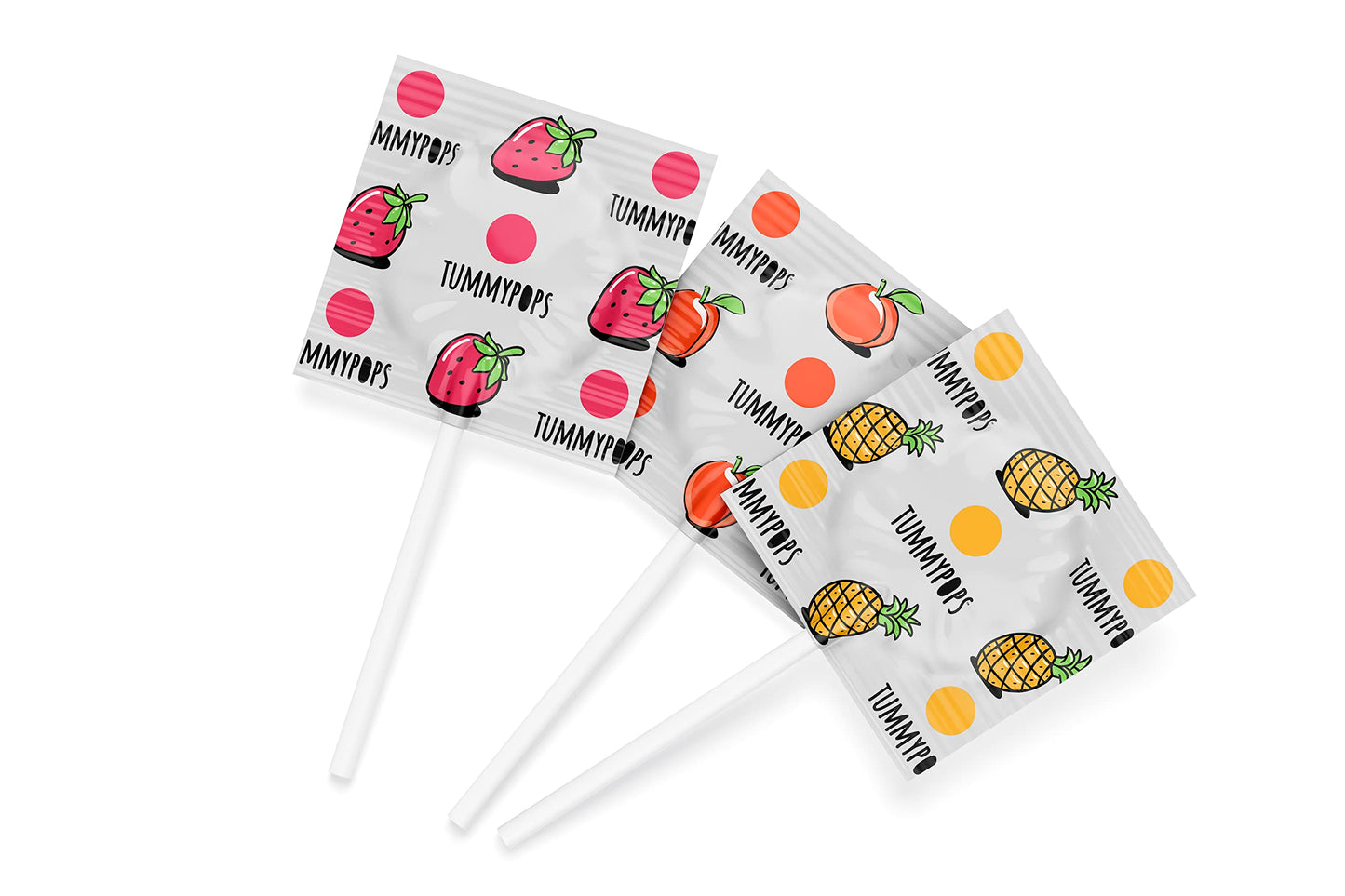 Individually wrapped organic ginger pops for upset stomach relief background view