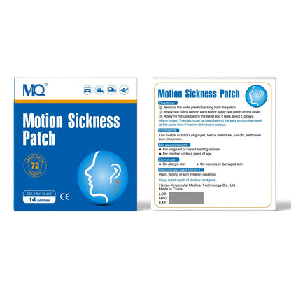 Lifestyle shot of the waterproof motion sickness remedy package inside a vacation travel bag.