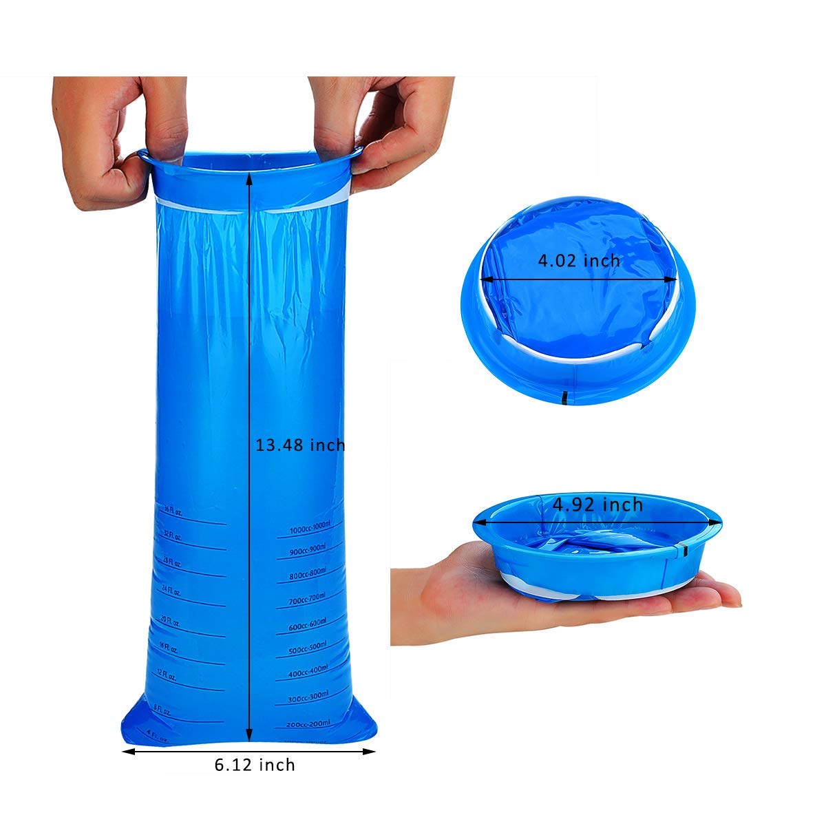 Thick motion sickness bags for morning sickness and nausea management close up view.