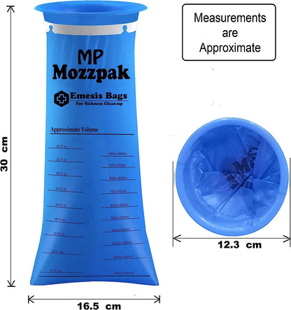 MP MOZZPAK 1000ml barf bags showcasing the rigid circular opening rim for spill prevention.