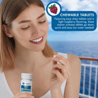 Reliable-1 Laboratories Meclizine HCL travel health supplement bottle showing expiration and NDC code