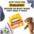 Dramamine kids motion sickness medication travel case and tablets
