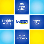 Bonine raspberry flavored chewable motion sickness tablets travel pack close up view