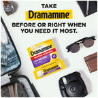 Dramamine 24 hour less drowsy motion sickness tablets compact container