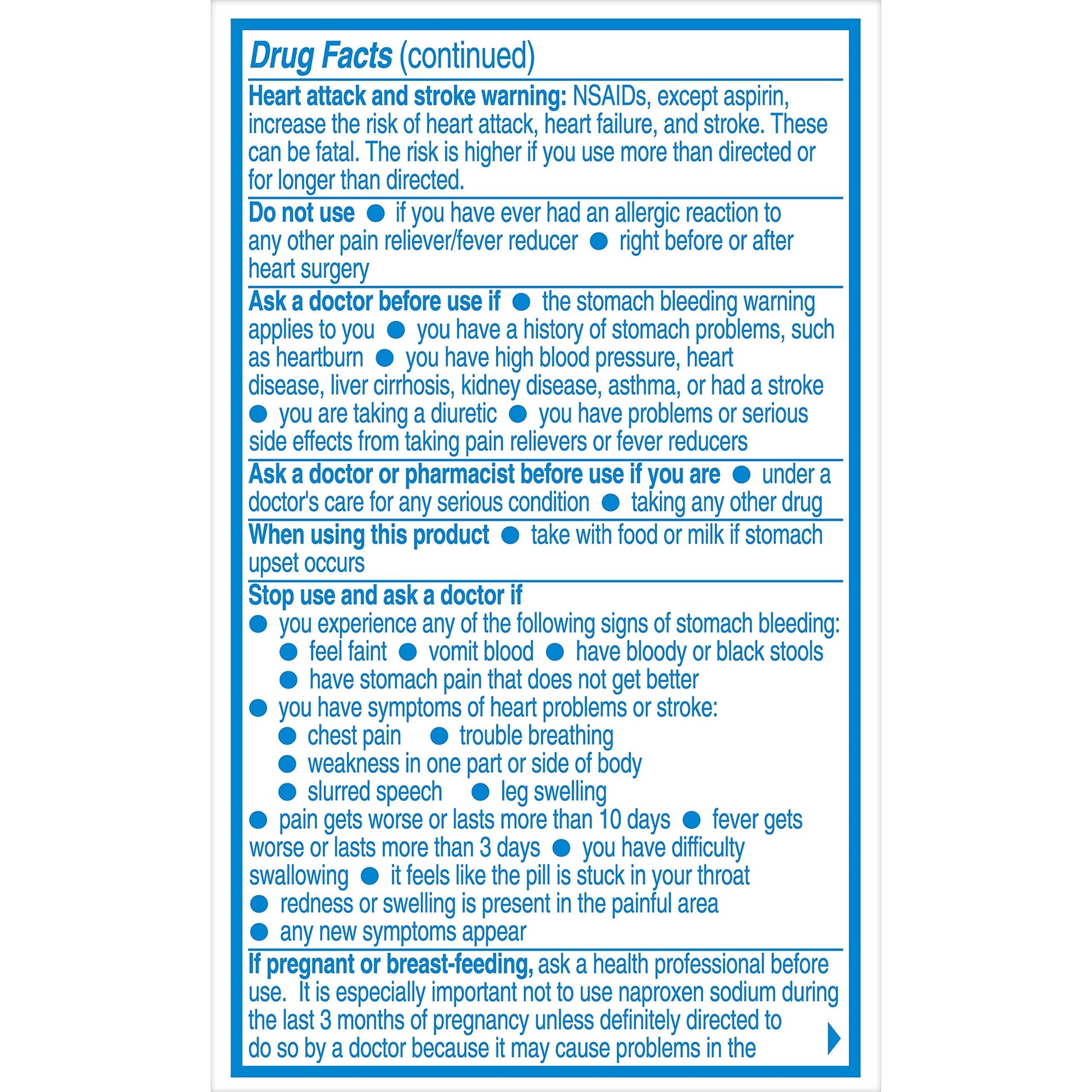 Aleve naproxen sodium 220 mg twin pack bottle side panels