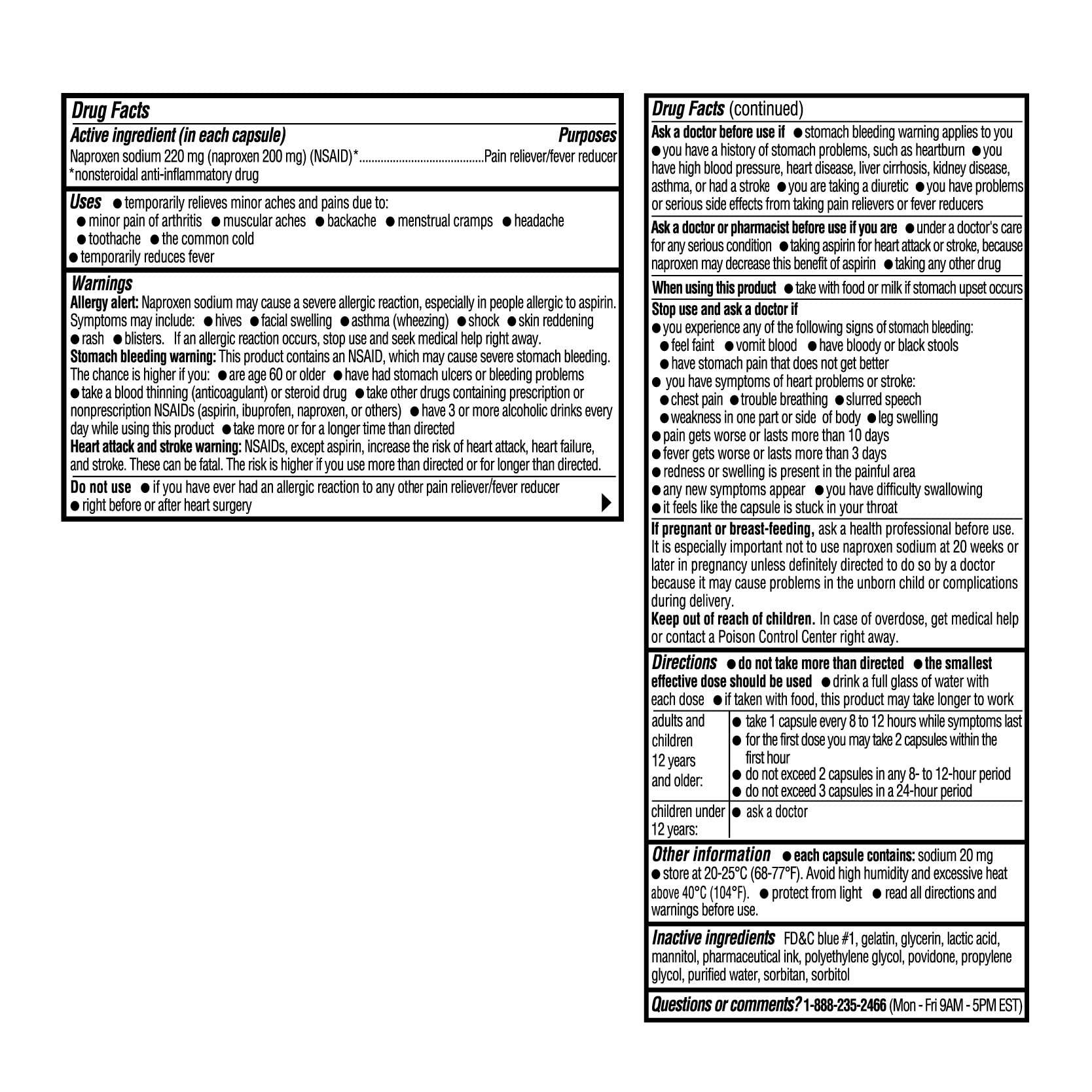 Authentic USA imported Rite Aid pain reliever and fever reducer capsule bottle highlighting product details