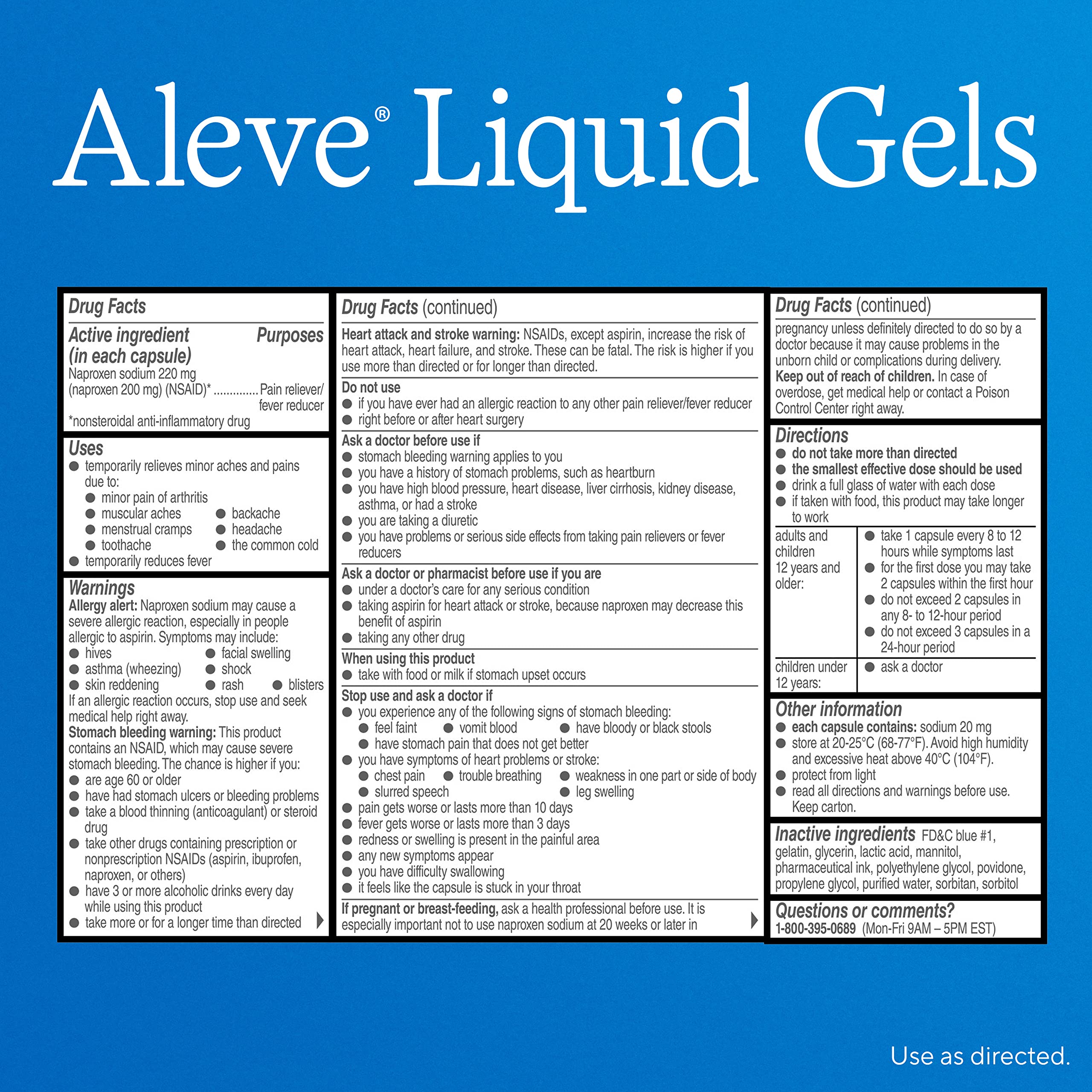 Aleve 80 count two pack packaging displaying twelve hour strength labels and drug facts