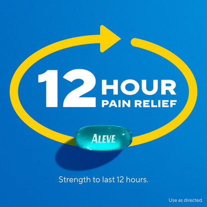 Close up of the imported packaging for Aleve fever reducer and pain reliever twin pack