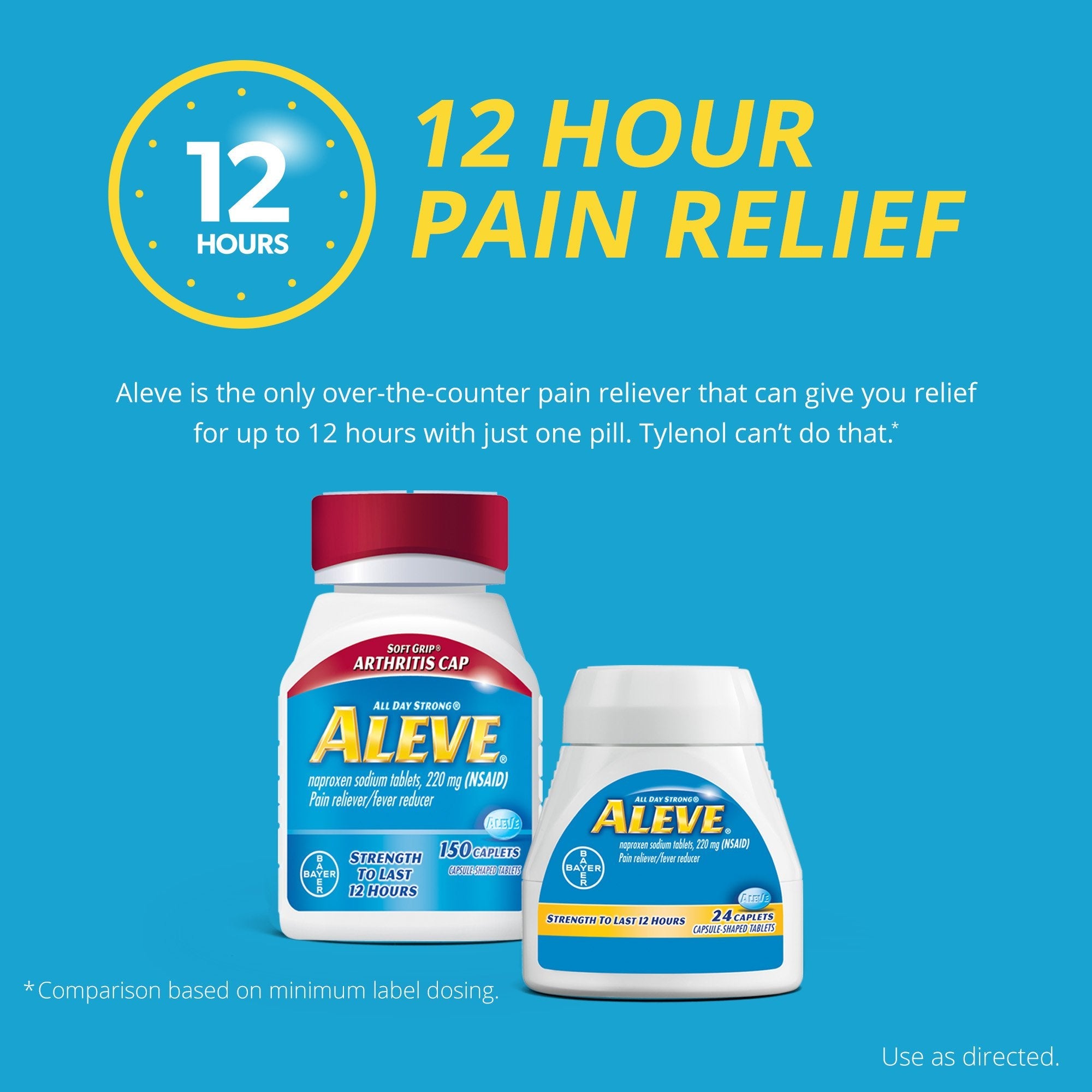 Aleve over the counter pain reliever caplets drug facts and dosage instructions view
