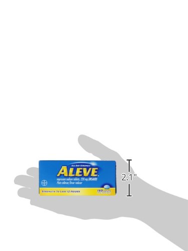 Aleve 220mg naproxen sodium caplets container displaying full product layout