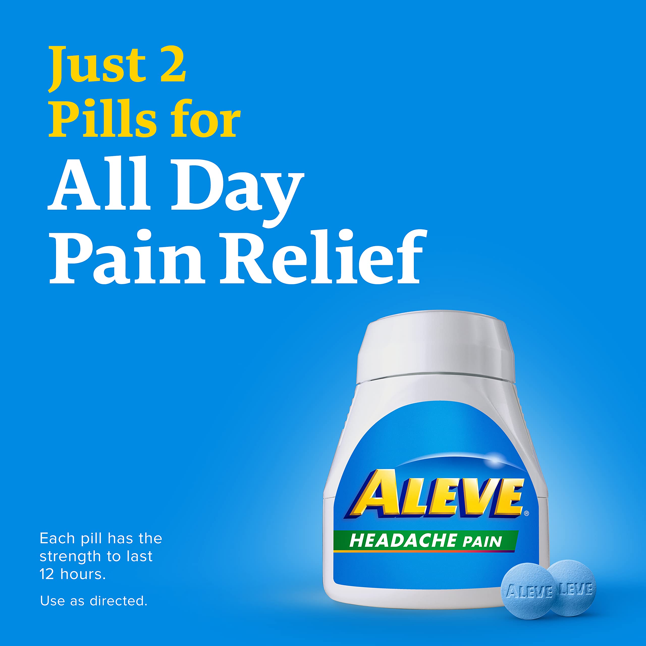 Aleve 12 hour pain relief tablets three pack side orientation