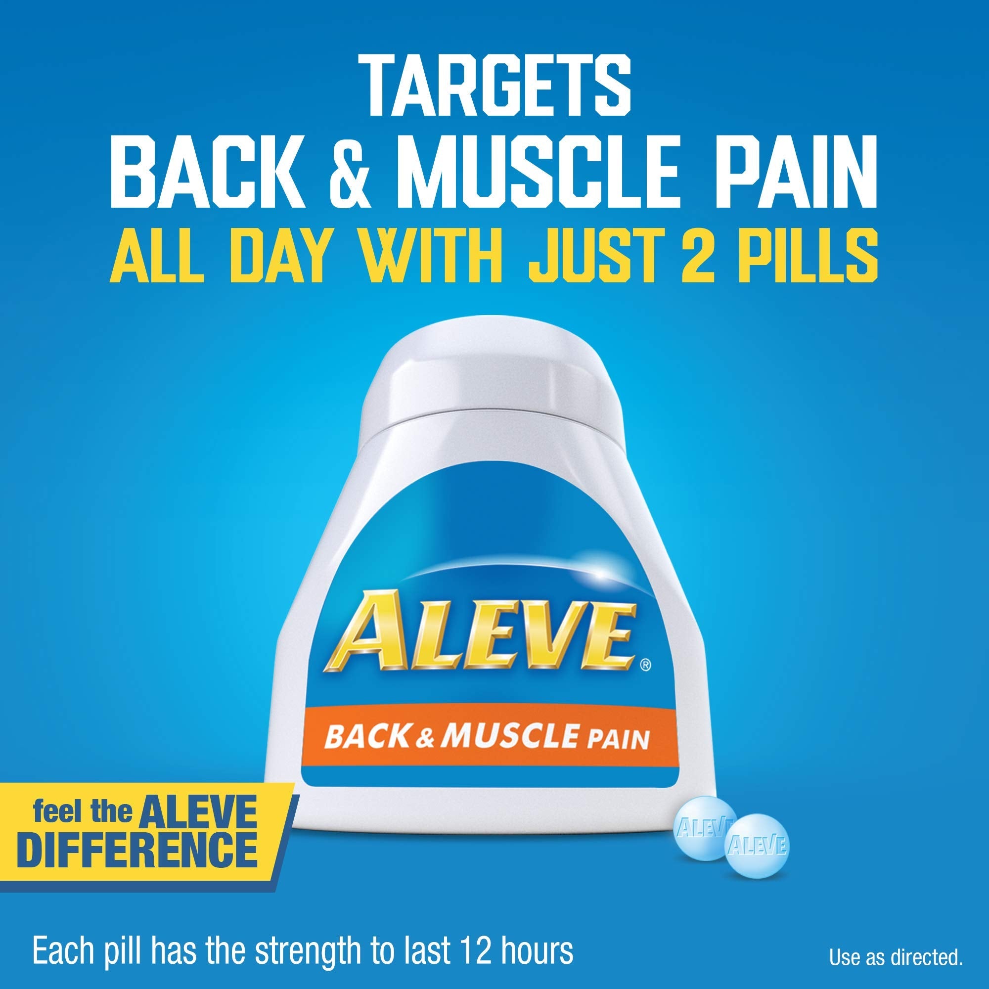 Aleve over the counter backache and muscle soreness reliever package